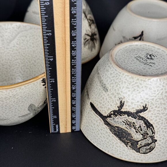 4 Spectrum Bowl Soup Cereal Bird Butterfly Dragonfly Bee Earth Tone 2015 5.25“ - Picture 11 of 11